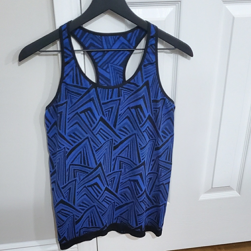 Sale Fabletics Blue &Black Womens Athletic Top (L)